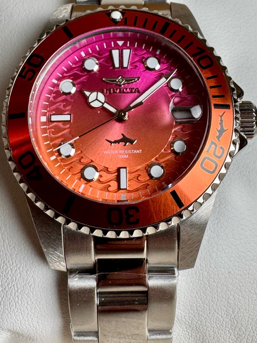 Invicta Pro Diver Red/Orange 34mm Women's Quartz Dive Watch 50924 NWT